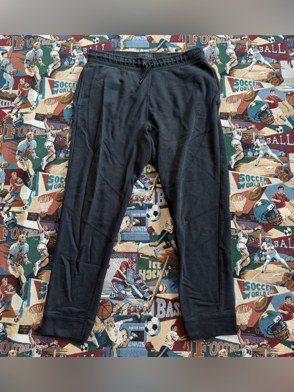 Men’s Air Jordan Black Cotton Drawstring Sweatpants Joggers